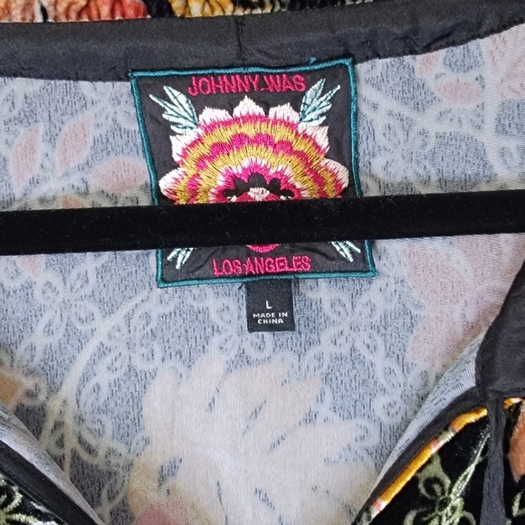 JOHNNY WAS JASMOON FLORE VELVET/SILK FIELD TIERED DRESS SIZE L BNWOT - Picture 13 of 14